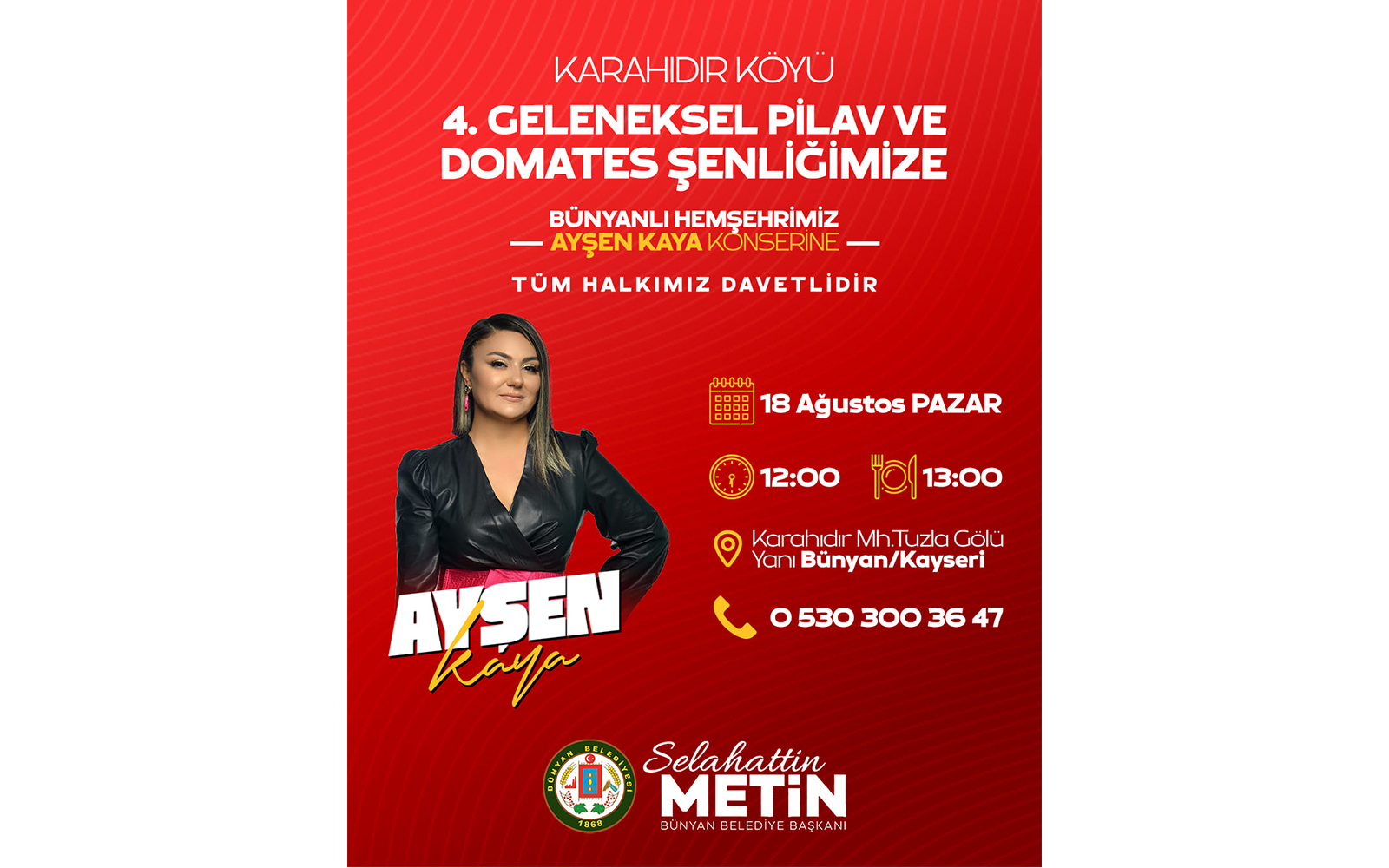 KARAHIDIR KÖYÜ 4. GELENEKSEL PİLAV VE DOMATES ŞENLİĞİ