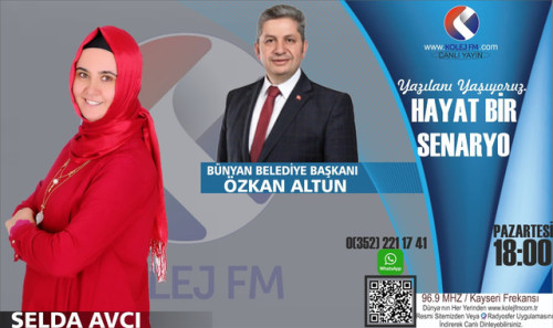 Başkan Özkan Altun, bu akşam 18:00'da KOLEJ FM'de canlı yayın konuğu olacak.